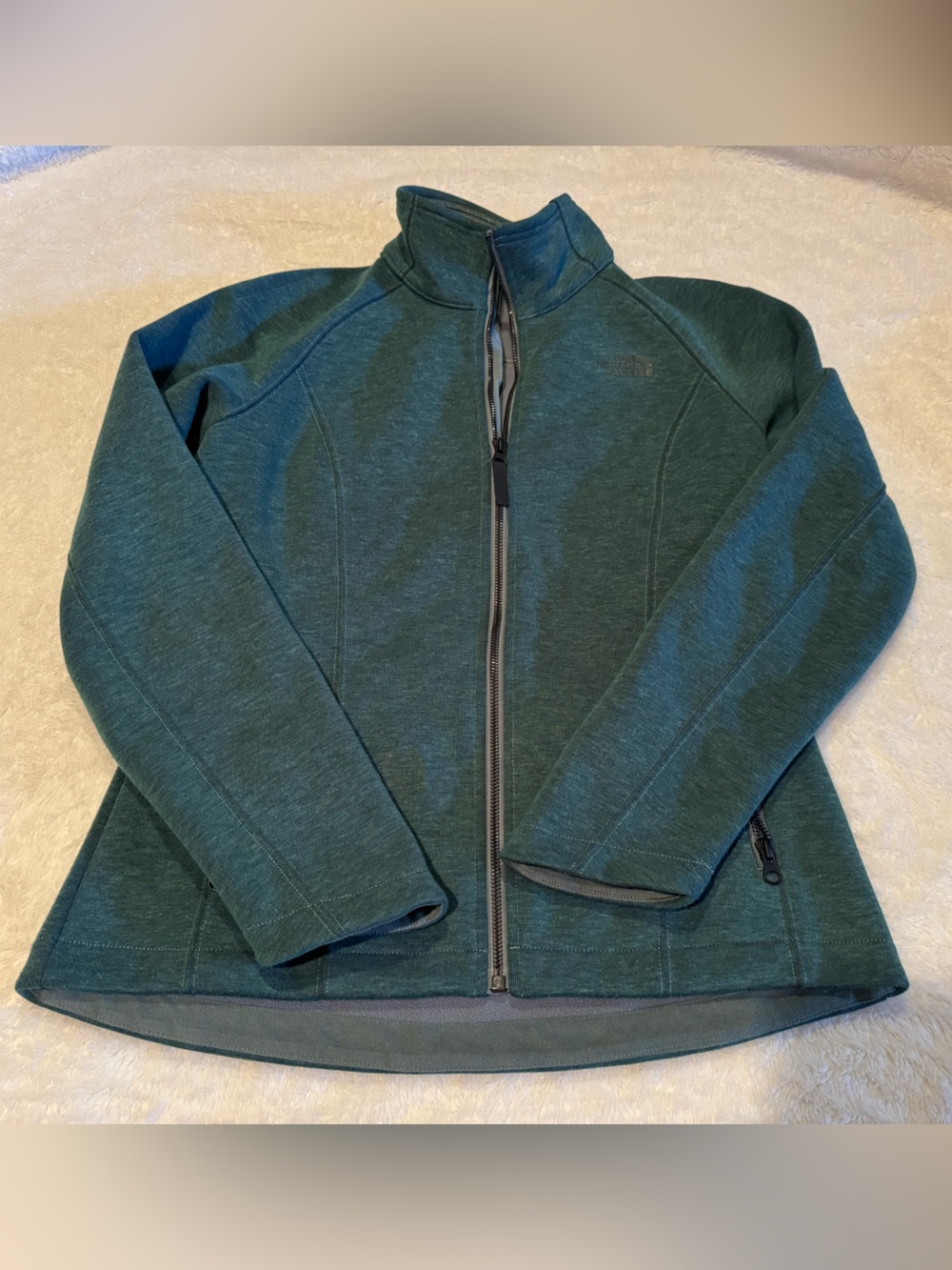 Forest Green Full-Zip North Face Jacket